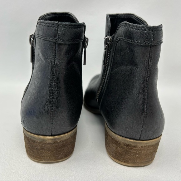 Lucky Brand Breah Booties Womens Size 9 Black Leather Double Zipper Ankle Boot - Picture 7 of 13